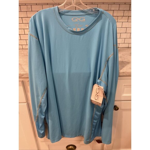 New GameGuard Outdoors Shirt Mens 3XL Blue LS Vented Performance Tee Fishing - Picture 1 of 10